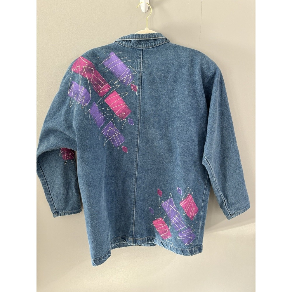 Vintage Sunbelt Sportswear Painted Denim Jacket Size‎ Medium - Picture 10 of 16